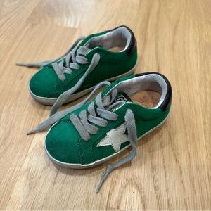 Golden Goose super-star green suede sneakers